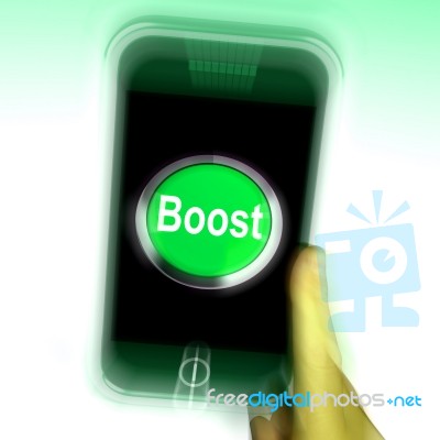 Boost Mobile Means Improve Efficiency And Performance Stock Image