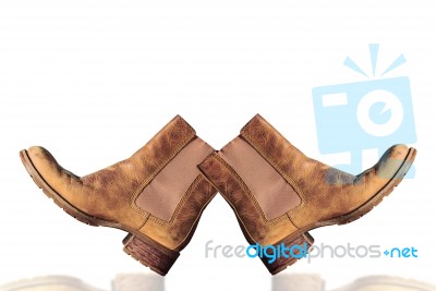 Boots On A White Background Stock Photo