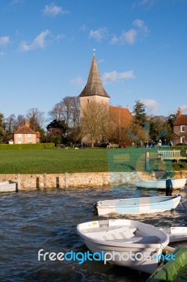 Bosham Bathed In Winter Sunshine Stock Photo