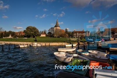 Bosham Bathed In Winter Sunshine Stock Photo