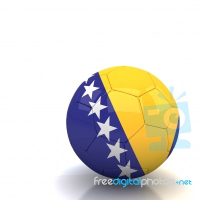 Bosnia Herzegovina Flag Soccer Ball Isolated White Background Stock Image