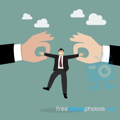 Boss Hands Are Fighting For Important Businessman Stock Image