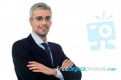 Boss Striking A Pose Over White Stock Photo