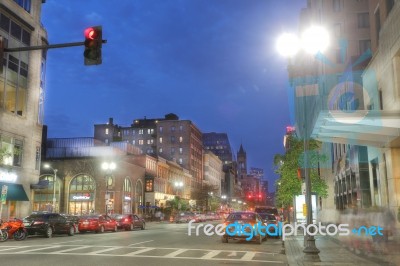 Boston, Massachusetts - September 10, 2016: Downtown Boston In T… Stock Photo