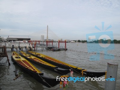 Both On River And Thailand Asia In Bangkok Stock Photo