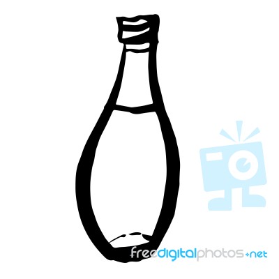 Bottle Doodle Hand Drawn Stock Image