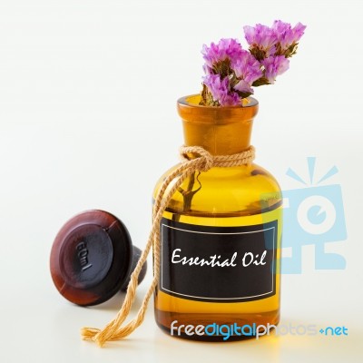 Bottle Of Essential Oil Stock Photo