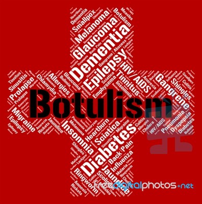 Botulism Word Shows Poor Health And Ailment Stock Image