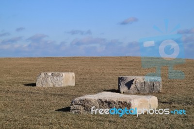 Boulders On Chicago's Lakefront Stock Photo