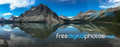 Bow Lake Panorama Stock Photo