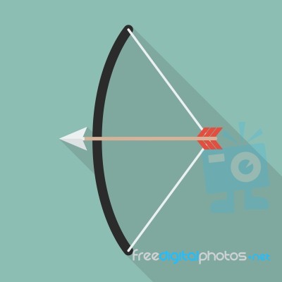 Bow And Arrow Flat Style Stock Image