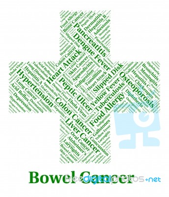 Bowel Cancer Indicates Large Intestines And Affliction Stock Image