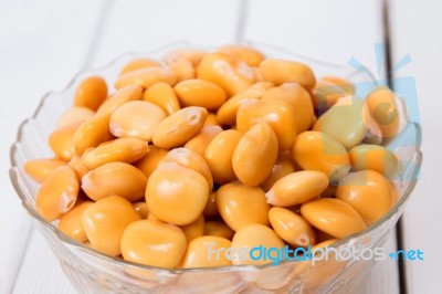 Bowl Of Tasty Lupin Beans Stock Photo