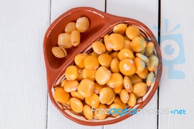 Bowl Of Tasty Lupin Beans Stock Photo