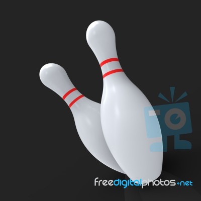 Bowling Pins Showing Skittles Game Stock Image