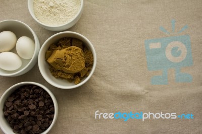 Bowls Of Ingredients Stock Photo