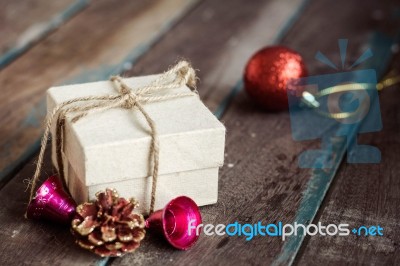 Box On Wooden Stock Photo