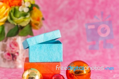 Boxes On A Pink Background Stock Photo