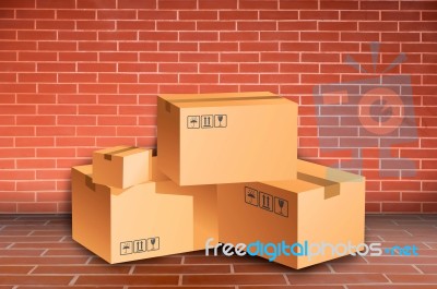 Boxes On The Floor Stock Image