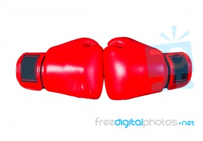 Boxing Gloves On White Background Stock Photo