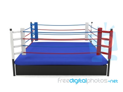 Boxing Ring Isolated On White Background Stock Image