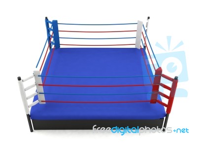 Boxing Ring Isolated On White Background Stock Image