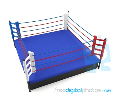 Boxing Ring Isolated On White Background Stock Image