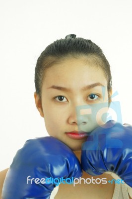 Boxing Woman Stock Photo