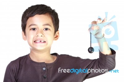 Boy And Candy Stock Photo