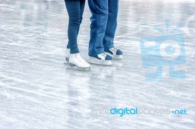 Boy And Girl Skate Stock Photo