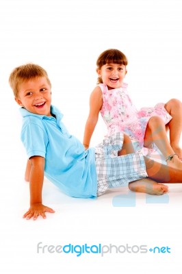 Boy And Girl Smiling Stock Photo