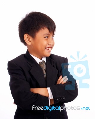 Boy Is Smiling Stock Photo