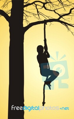 Boy On Rope Stock Image