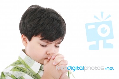 Boy Praying Stock Photo