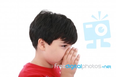 Boy Telling Secret Stock Photo