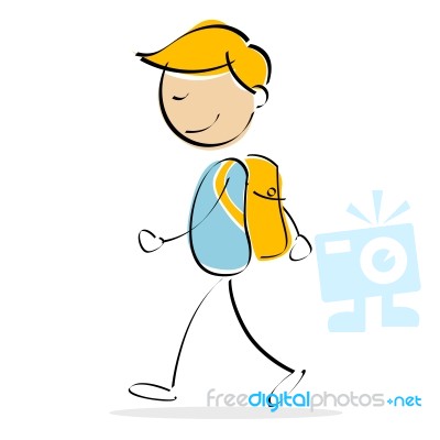 Boy With School Bag Stock Image