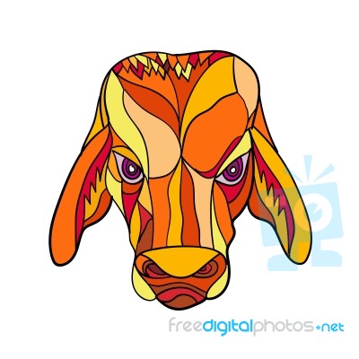 Brahma Bull Head Mosaic Color Stock Image