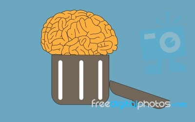 Brain In Bin Stock Image