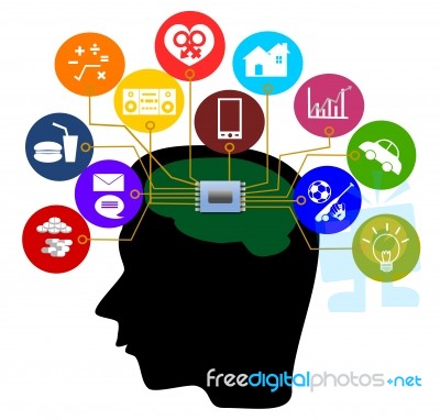 Brain Thinking Processor Stock Image