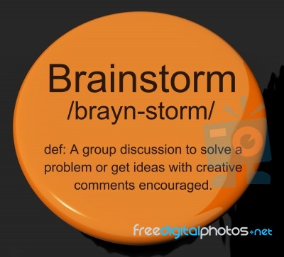 Brainstorm Definition Button Stock Image