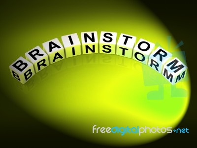 Brainstorm Letters Shows Creative Ideas And Thoughts Stock Image