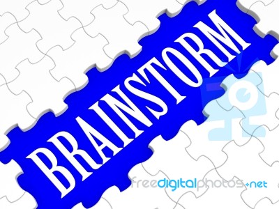 Brainstorm Puzzle Showing Creative Ideas Stock Image