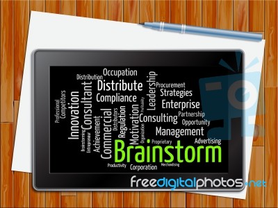 Brainstorm Word Indicates Deliberate Plans 3d Illustration Stock Image