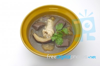 Braised Fish Maw In Red Gravy Stock Photo