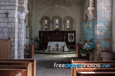 Bramber, West Sussex/uk - April 20 : Interior View Of St Nichola… Stock Photo