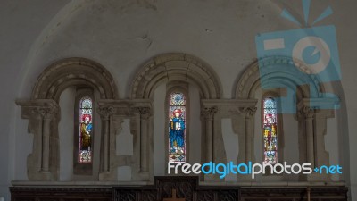 Bramber, West Sussex/uk - April 20 : Interior View Of St Nichola… Stock Photo