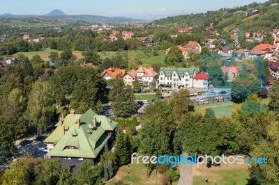 Bran, Transylvania/romania - September 20 : View Of Bran From Dr… Stock Photo