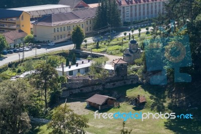 Bran, Transylvania/romania - September 20 : View Of Bran From Dr… Stock Photo