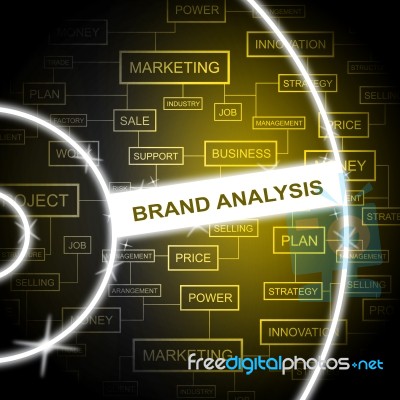 Brand Analysis Represents Company Identity And Analyst Stock Image