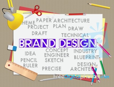 Brand Design Indicates Artwork Idea And Branding Stock Image